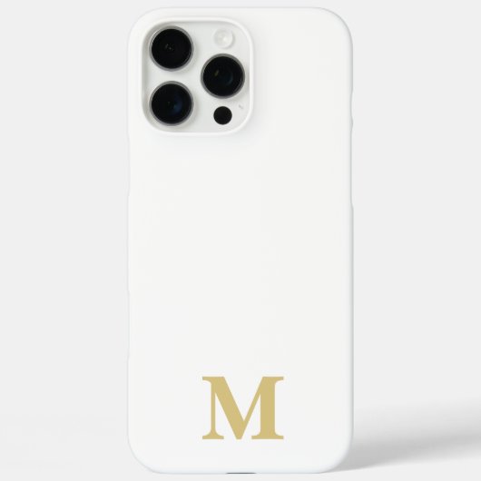 White & Golden Custom Name initiaal Case-Mate iPhone Case (Achterkant)