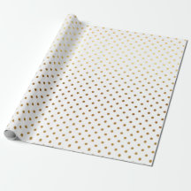 White Golden Delicate Small Polka Dots Confetti