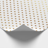 White Golden Delicate Small Polka Dots Confetti Cadeaupapier (Hoek)