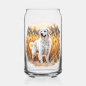White Golden Retriever Dog Blikvorm Glas (Achterkant)