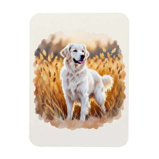 White Golden Retriever Dog Magneet (Verticaal)
