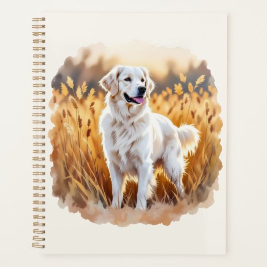 White Golden Retriever Dog Planner (Voorkant)