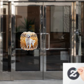 White Golden Retriever Dog Raamsticker (Kantoordeur)