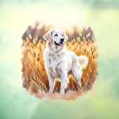 White Golden Retriever Dog Raamsticker (Vel 3)