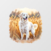 White Golden Retriever Dog Raamsticker (Vel)