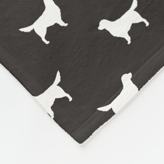 White Golden Retriever Dog Silhouettes Pattern Fleece Deken (Hoek)