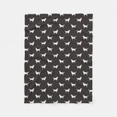 White Golden Retriever Dog Silhouettes Pattern Fleece Deken (Voorkant)