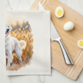 White Golden Retriever Dog Theedoek (Quarter Fold)