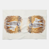 White Golden Retriever Dog Theedoek (Horizontaal)