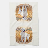 White Golden Retriever Dog Theedoek (Verticaal)