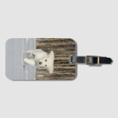 White Golden Retriever Puppy in sneeuw Bagagelabel (Voorkant (horizontaal))