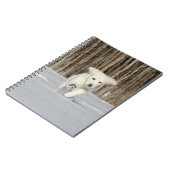 White Golden Retriever Puppy in sneeuw Notitieboek (Linkerzijde)
