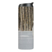 White Golden Retriever Puppy in sneeuw Thermosbeker (Gedraaid links)