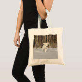White Golden Retriever Puppy in sneeuw Tote Bag (Voorkant (product))
