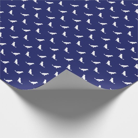 White Golden Retriever schetst de marine Cadeaupapier (Hoek)