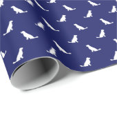 White Golden Retriever schetst de marine Cadeaupapier (Rol Hoek)