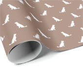 White Golden Retrievers on Khaki Beige Cadeaupapier (Rol Hoek)