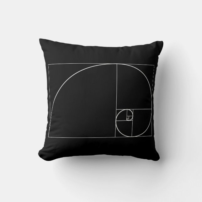 White Golden Spiral Kussen (Voorkant)