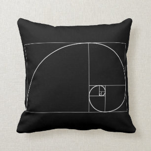 White Golden Spiral Kussen