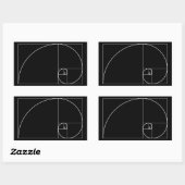 White Golden Spiral Rechthoekige Sticker (Vel)