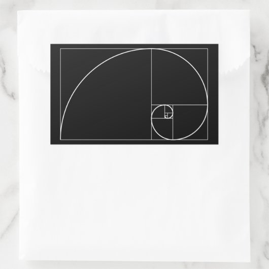 White Golden Spiral Rechthoekige Sticker (Tas)
