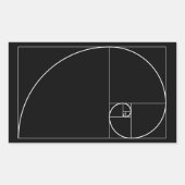 White Golden Spiral Rechthoekige Sticker (Voorkant)