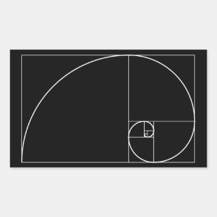 White Golden Spiral Rechthoekige Sticker