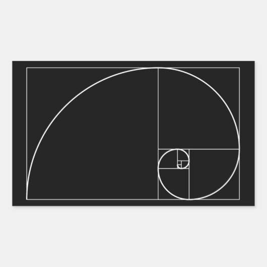 White Golden Spiral Rechthoekige Sticker (Voorkant)