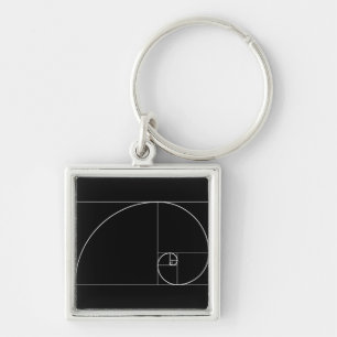 White Golden Spiral Sleutelhanger