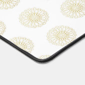 White | Golden Zinnia Flower Medallions Bureaumat (Hoek)