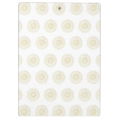 White | Golden Zinnia Flower Medallions Klembord (Achterkant)