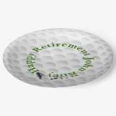 White Golf Bal with Club Retirement Papieren Bordje (Gekanteld)