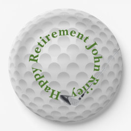White Golf Bal with Club Retirement Papieren Bordje