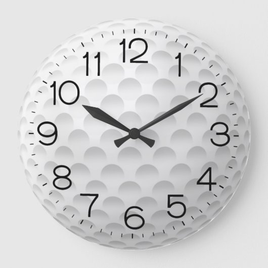 White Golf Ball Design Grote Klok (Voorkant)