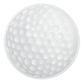 White Golf Ball 🏌️ ‍ ♂️ Design Keramische Knop (Voorkant)