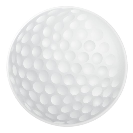 White Golf Ball 🏌️  ♂️ Design Keramische Knop (Voorkant)