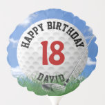 White Golf Ball for 18th Birthday Ballon<br><div class="desc">Witte golfbal in gras met golfclub voor het 18de verjaardagsfeest. De naam en het jaar van de geboorte kunnen worden aangepast.</div>