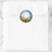 White Golf Ball on Red T-shirt Ronde Sticker (Tas)