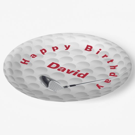 White Golf Ball Pattern and Club Papieren Bordje (Gekanteld)