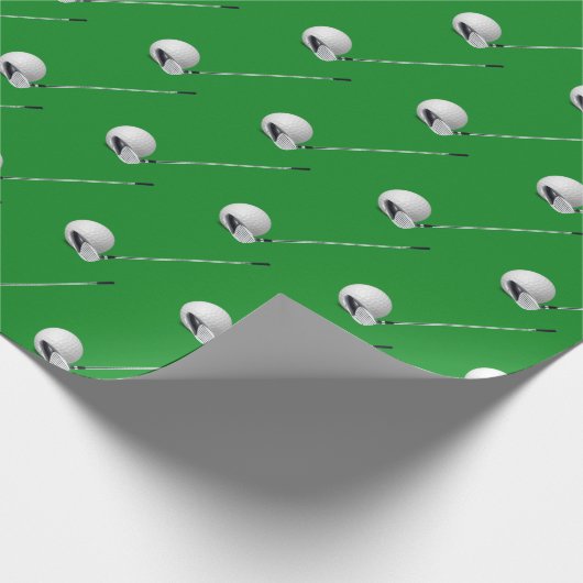 White Golf Balls and Putters Cadeaupapier (Hoek)