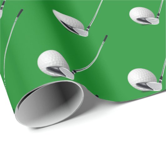 White Golf Balls and Putters Cadeaupapier (Rol Hoek)