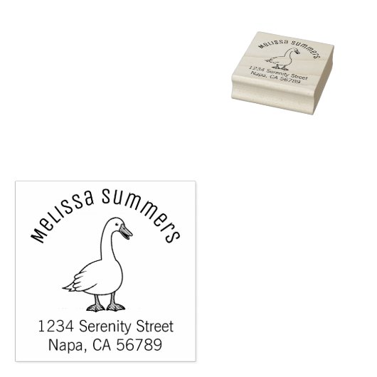 White Goose Arch Address Rubberstempel (Gestempeld)