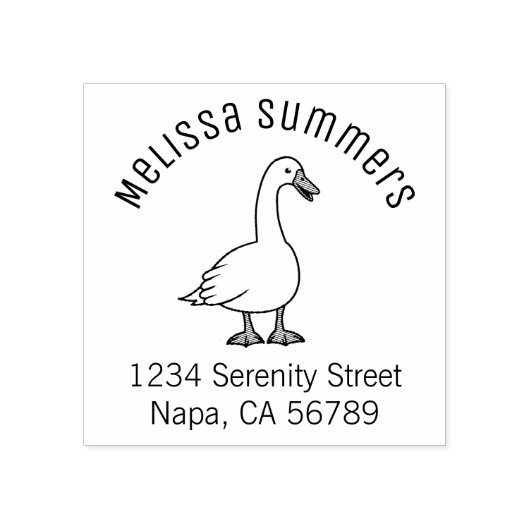 White Goose Arch Address Rubberstempel (Afrduk)