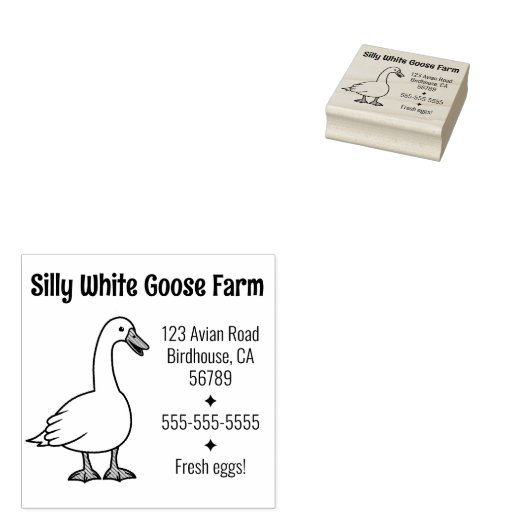 White Goose Boerderij Bedrijfsadres Rubberstempel (Gestempeld)