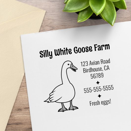 White Goose Boerderij Bedrijfsadres Rubberstempel