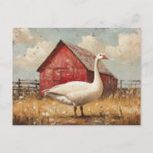 White Goose Red Barn Artwork Briefkaart (Voorkant)