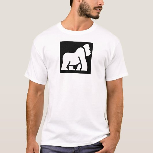White Gorilla Black Square Aanpasbaar Festival T-shirt (Voorkant)