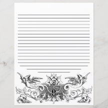 White gothic Dragon Alchemy Journal Spell Pagina