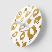 White & Goud Luipaard Glam Persoonlijk Ronde Klok (Hoek)