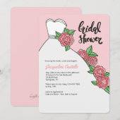 White Gown Bridal Shower Invitation Kaart (Voorkant / Achterkant)